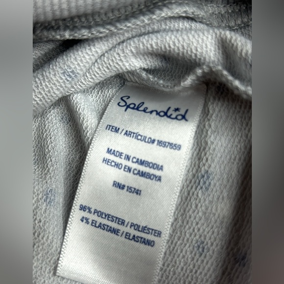 Splendid 2 Piece Pajama Set Loungewear gray pika heart  Joggers Crew. SZ XXL.NWT - Picture 6 of 8